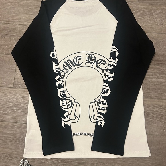 Chrome Hearts Black and White Long Sleeve Raglan Graphic Tee - Picture 4 of 4